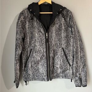 The Kooples Black / Snakeskin Reversible Zip-Up Jacket